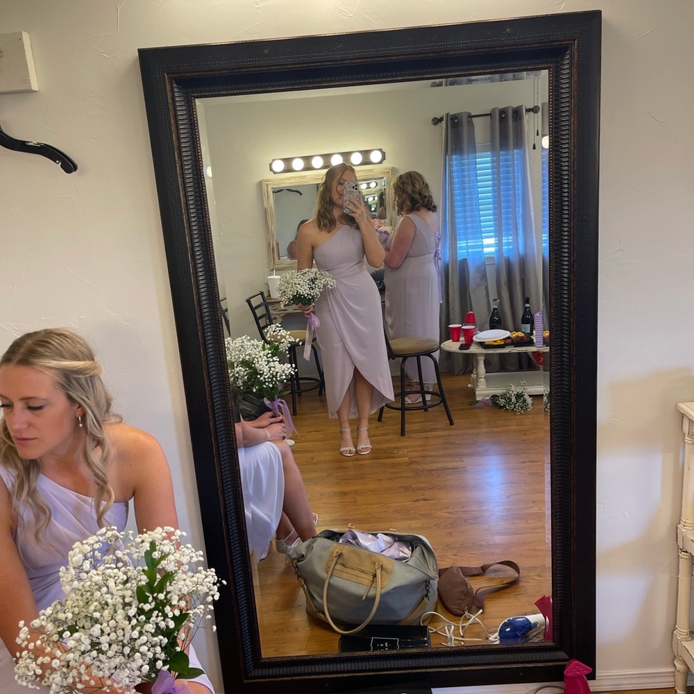 David’s Bridal Bridesmaid dress! Size 8, no alterations. 1 shoulder dress